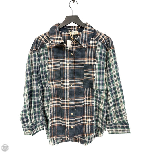 Blouse Long Sleeve By Cmc In Plaid Pattern, Size: S