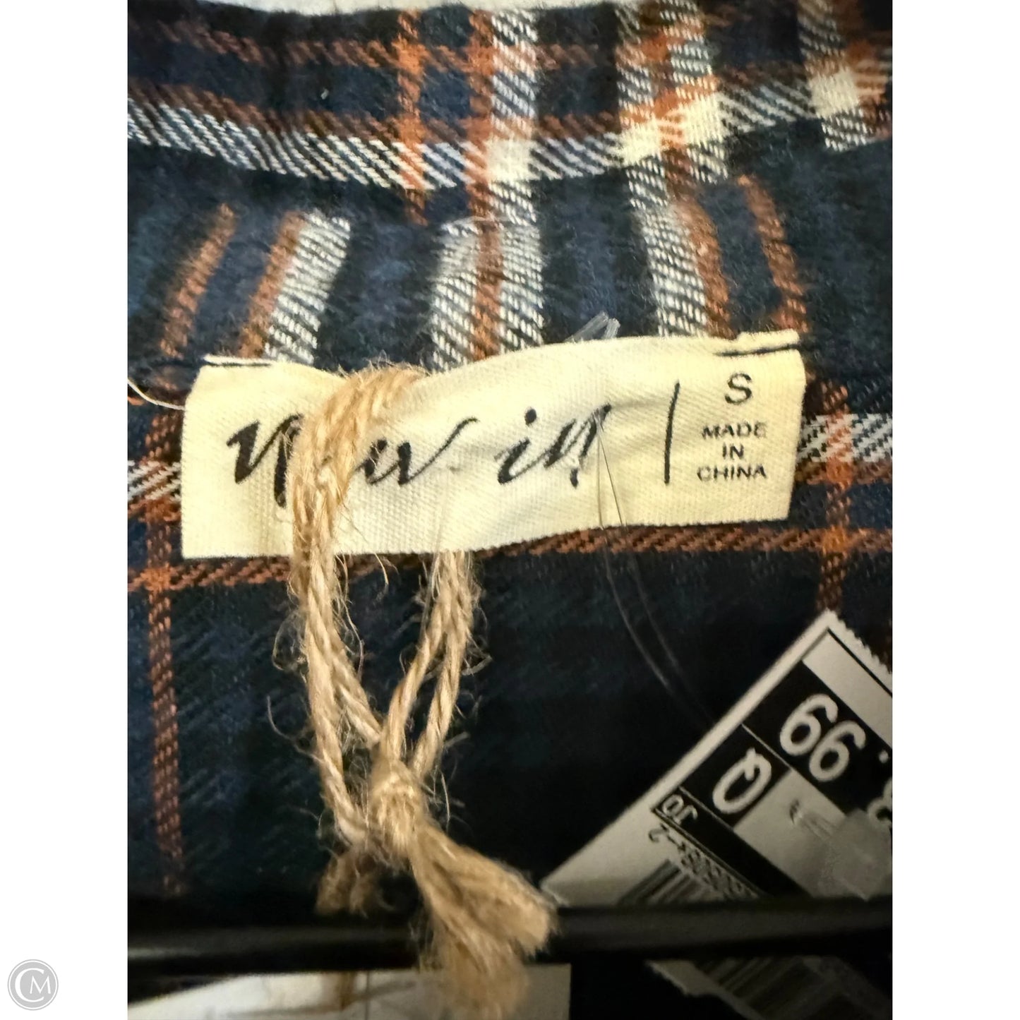 Blouse Long Sleeve By Cmc In Plaid Pattern, Size: S