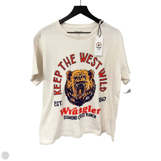 Top Short Sleeve By Wrangler In White, Size: S