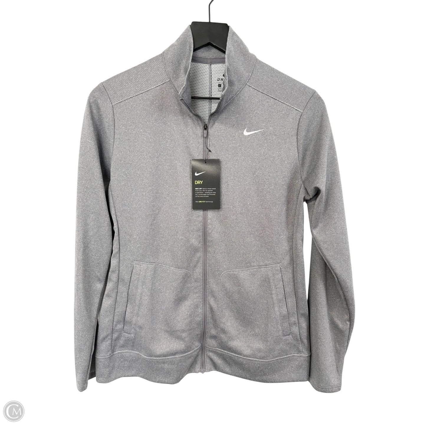 Athletic Jacket By Nike Apparel In Grey, Size: S