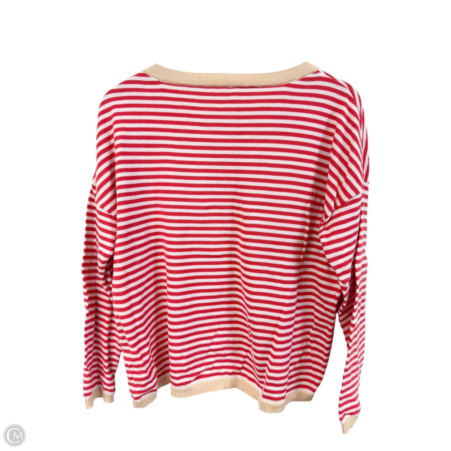 Top Long Sleeve By Cmf In Striped Pattern, Size: M