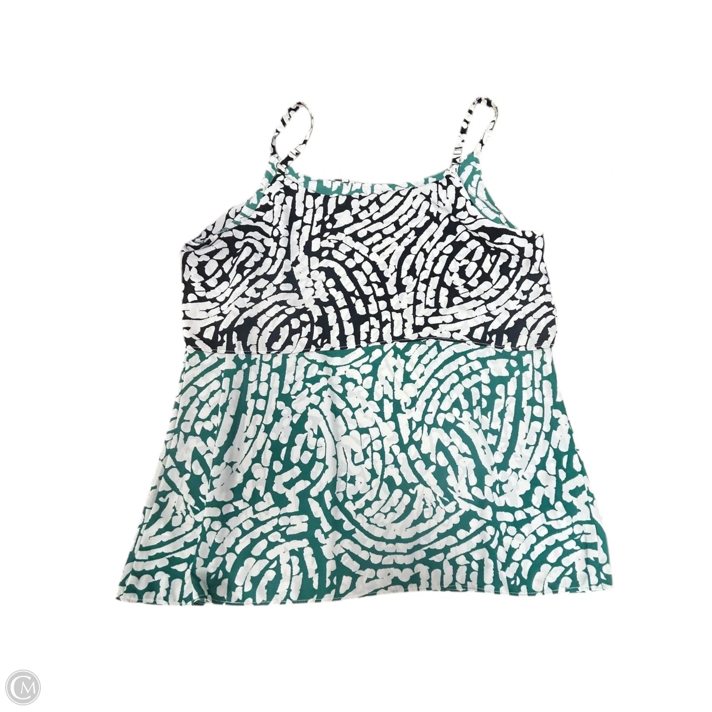Top Sleeveless By Cabi In Black & Green, Size: L
