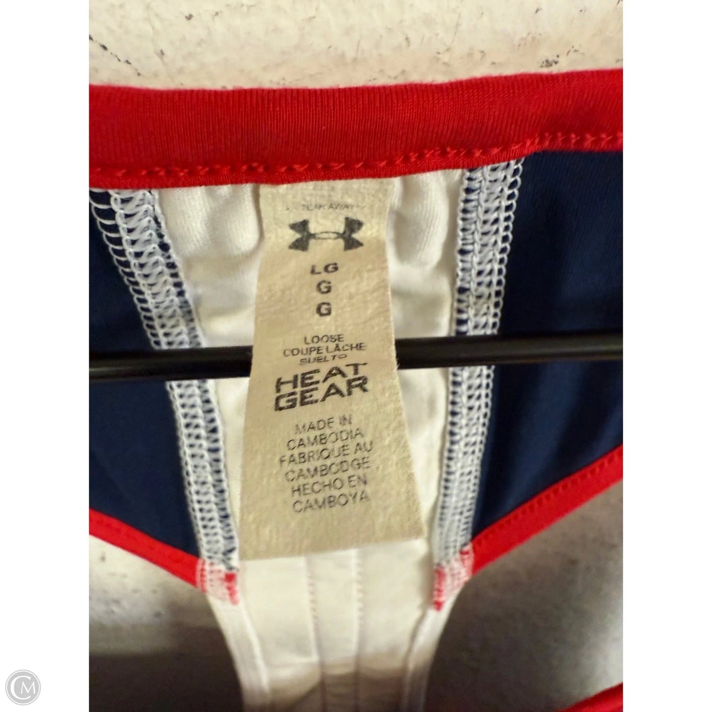 Athletic Tank Top By Under Armour In Blue & Red & White, Size: L