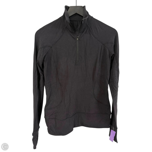 Athletic Top Long Sleeve Collar By Lululemon In Black, Size: 4