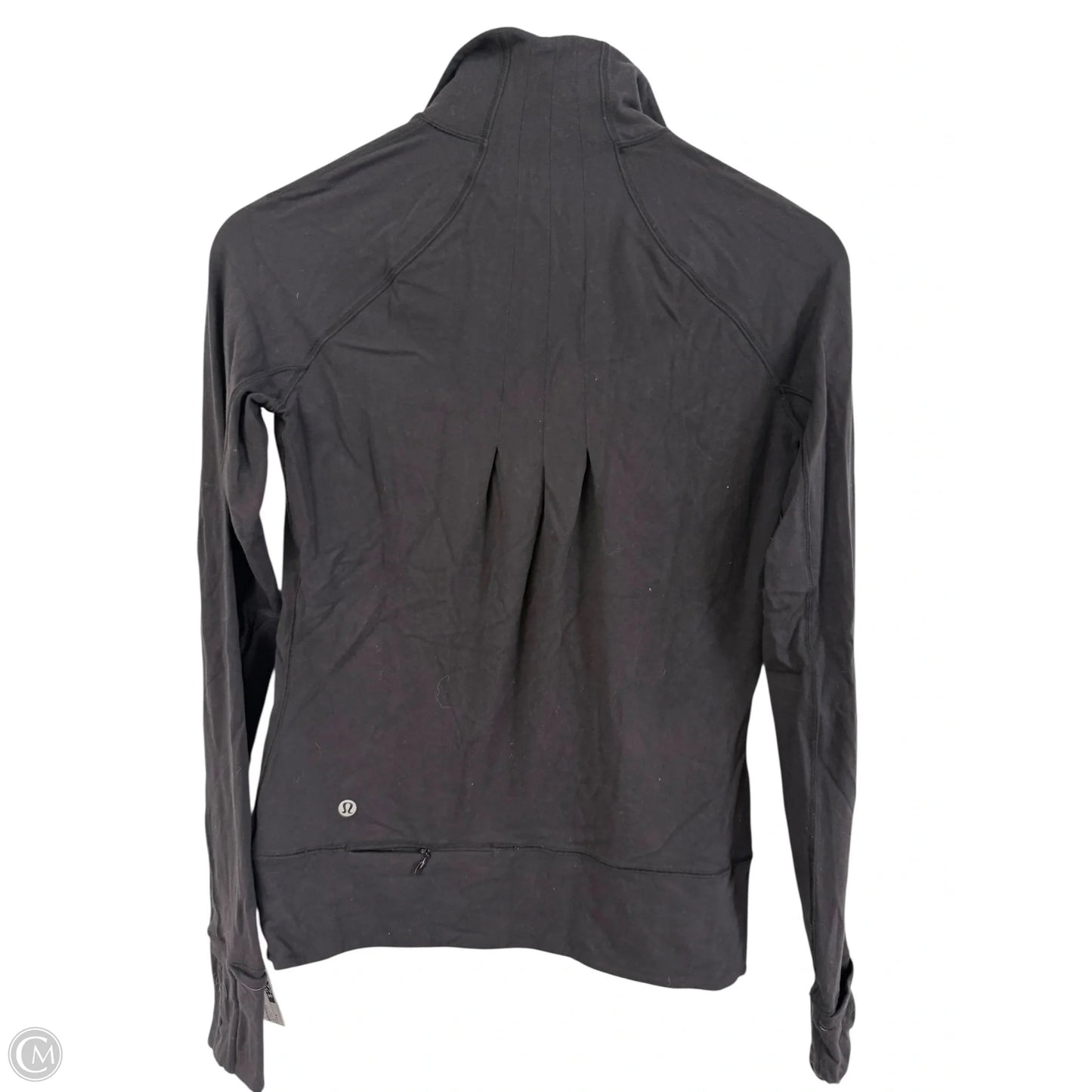 Athletic Top Long Sleeve Collar By Lululemon In Black, Size: 4