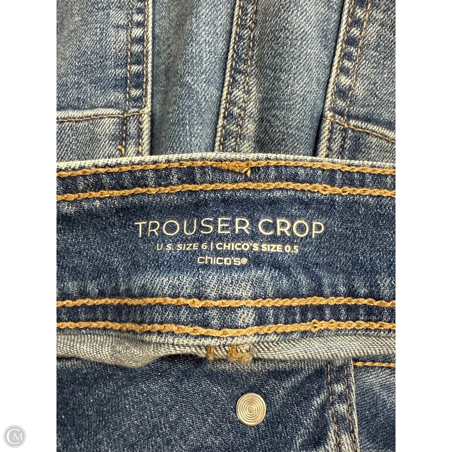 Jeans Cropped By Chicos In Blue Denim, Size: 6