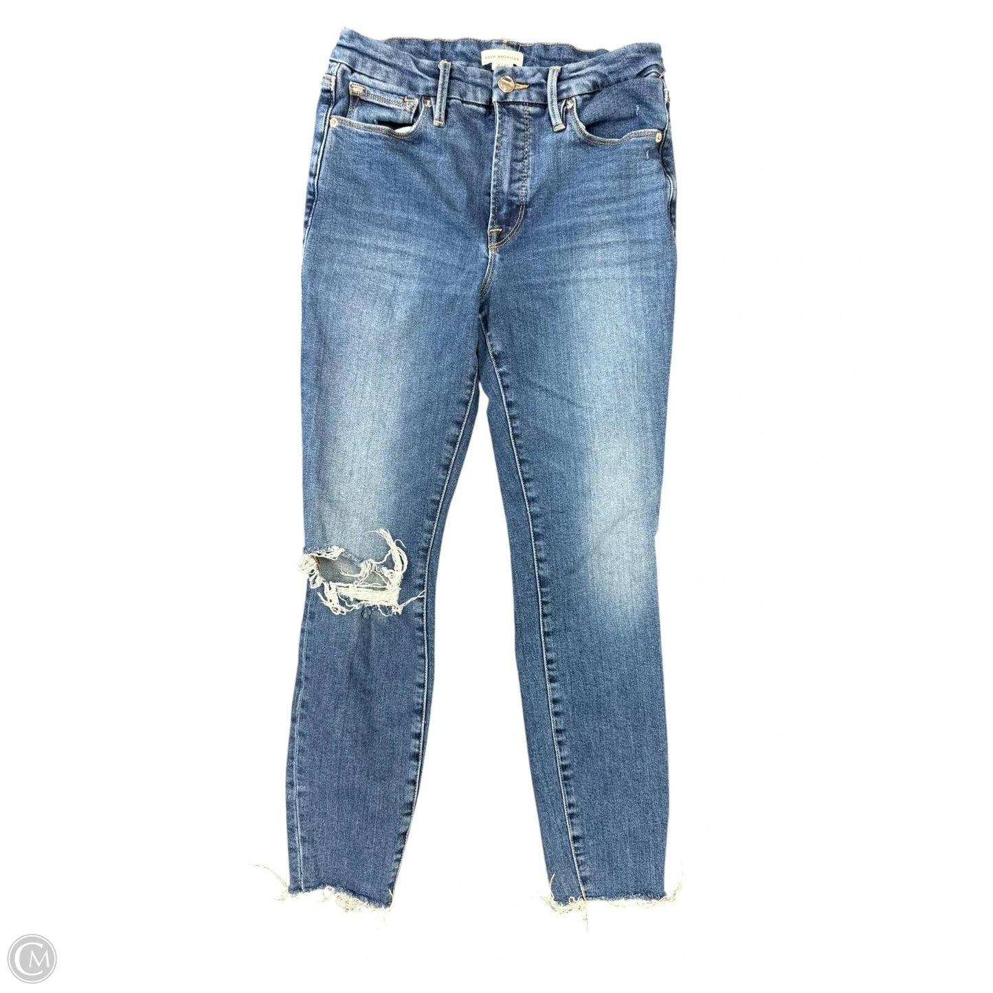 Jeans Skinny By Good American In Blue Denim, Size: 4