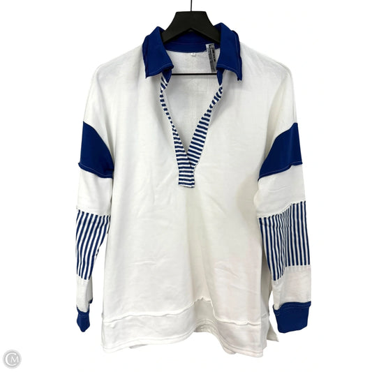 Top Long Sleeve By Clothes Mentor In Blue & White, Size: S