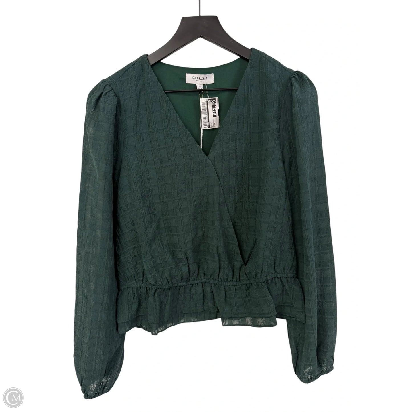 Top Long Sleeve By Gilli In Green, Size: M