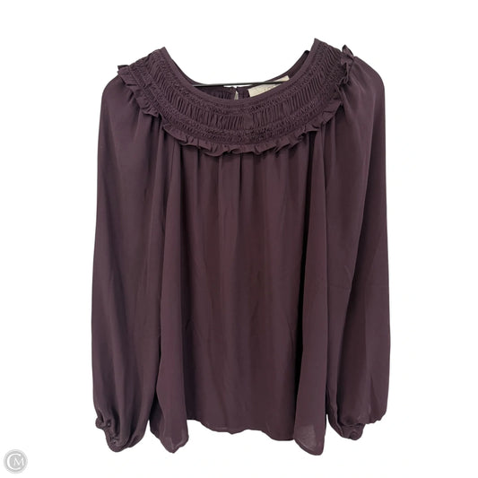 Top Long Sleeve By Loft In Purple, Size: L