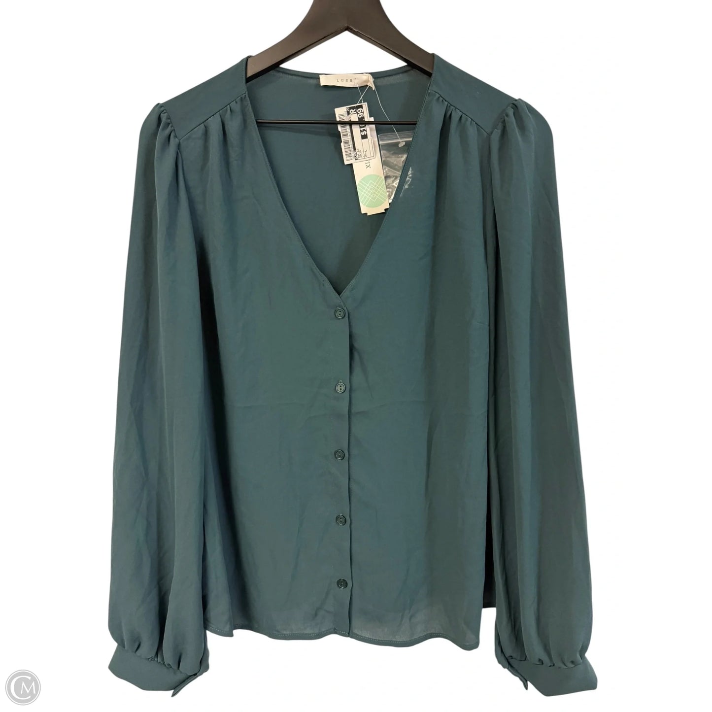 Top Long Sleeve By Lush In Green, Size: L