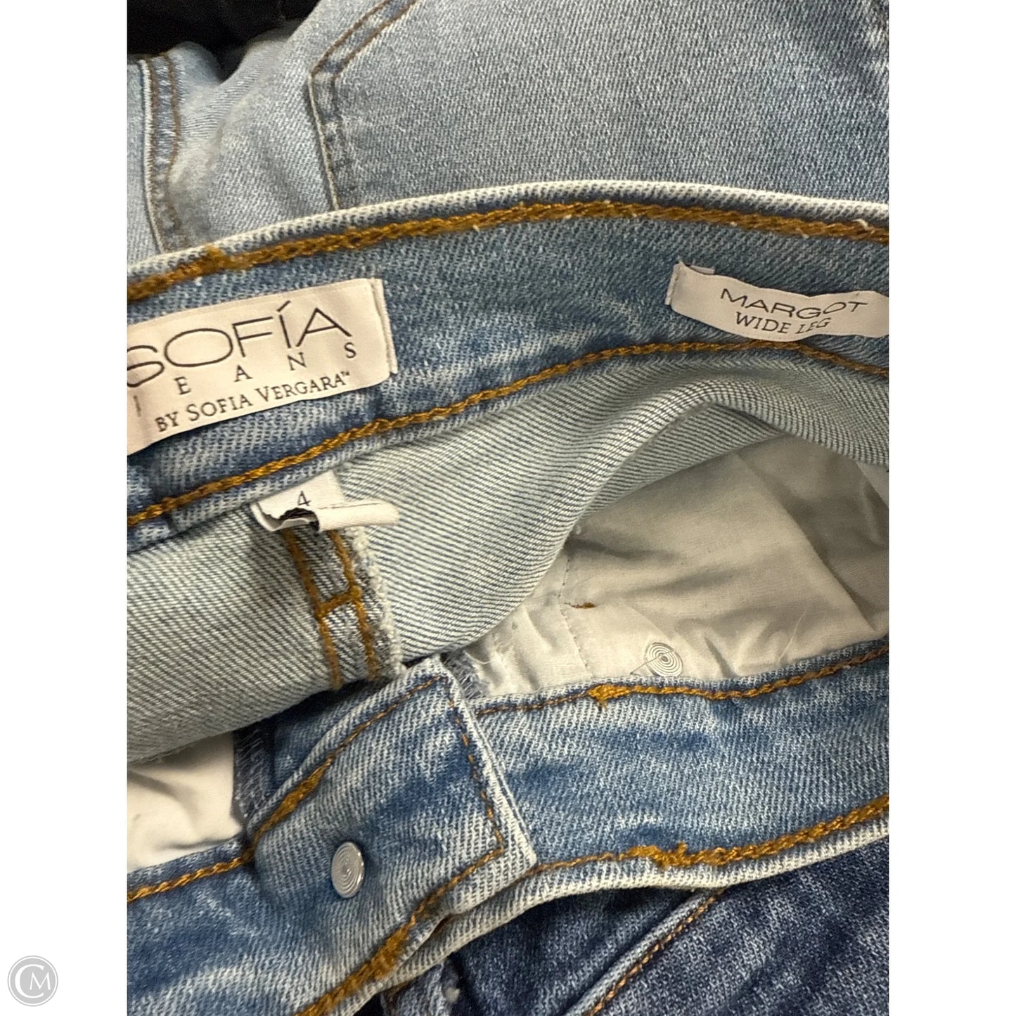 Jeans Wide Leg By Sofia By Sofia Vergara In Blue Denim, Size: 4