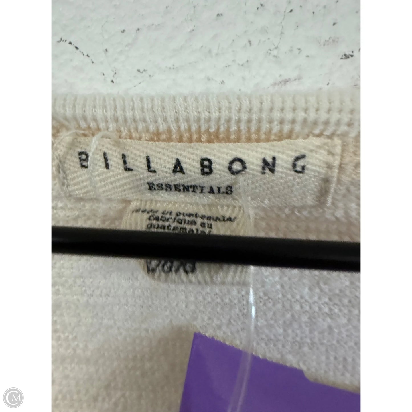 Top Long Sleeve By Billabong In Tan & White, Size: L