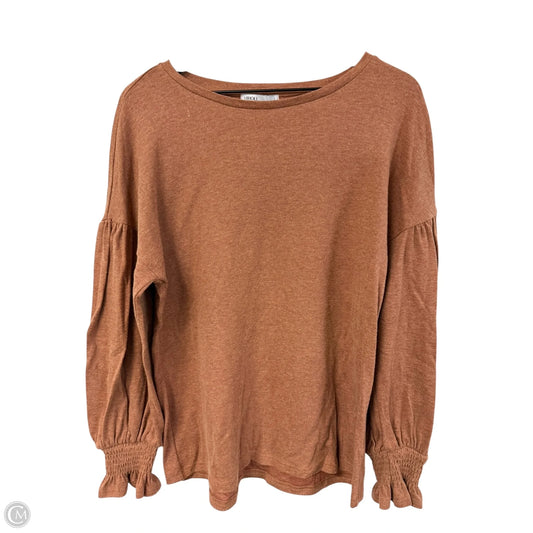 Top Long Sleeve By Clothes Mentor In Brown, Size: L