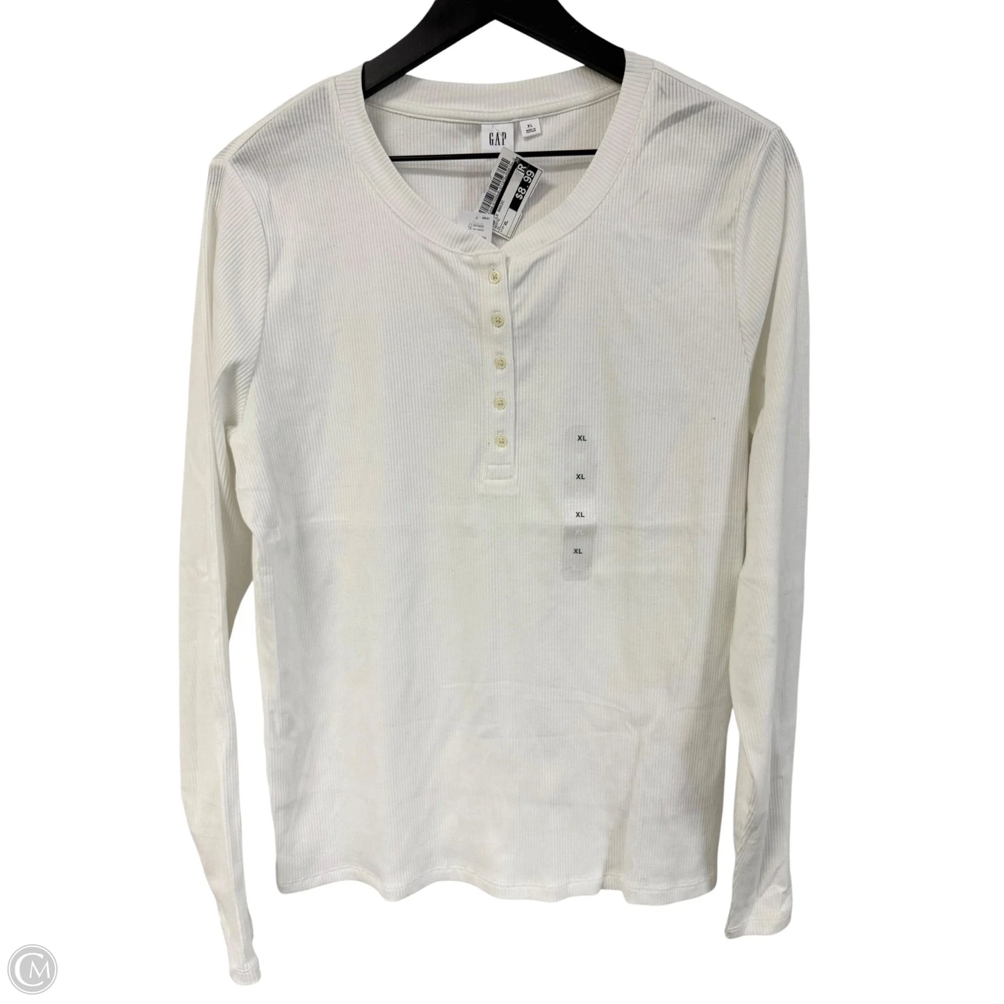 Top Long Sleeve Basic By Gap In White, Size: Xl