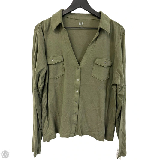 Blouse Long Sleeve By Gap In Green, Size: Xl