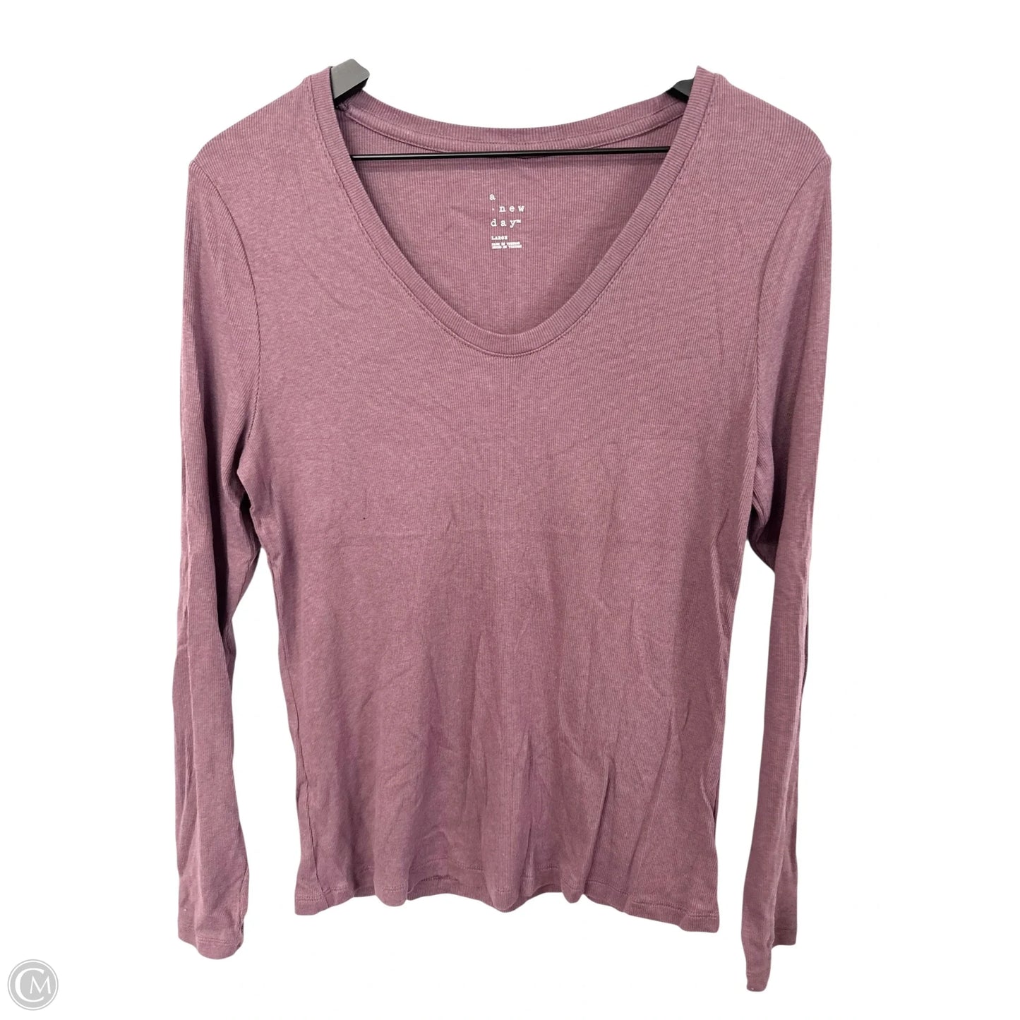 Top Long Sleeve Basic By A New Day In Purple, Size: L