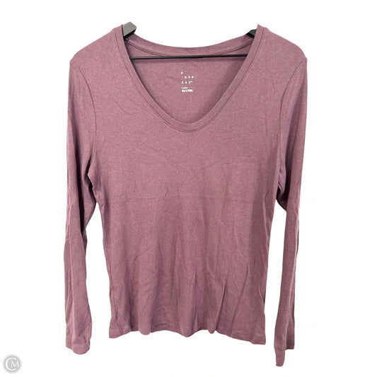 Top Long Sleeve Basic By A New Day In Purple, Size: L