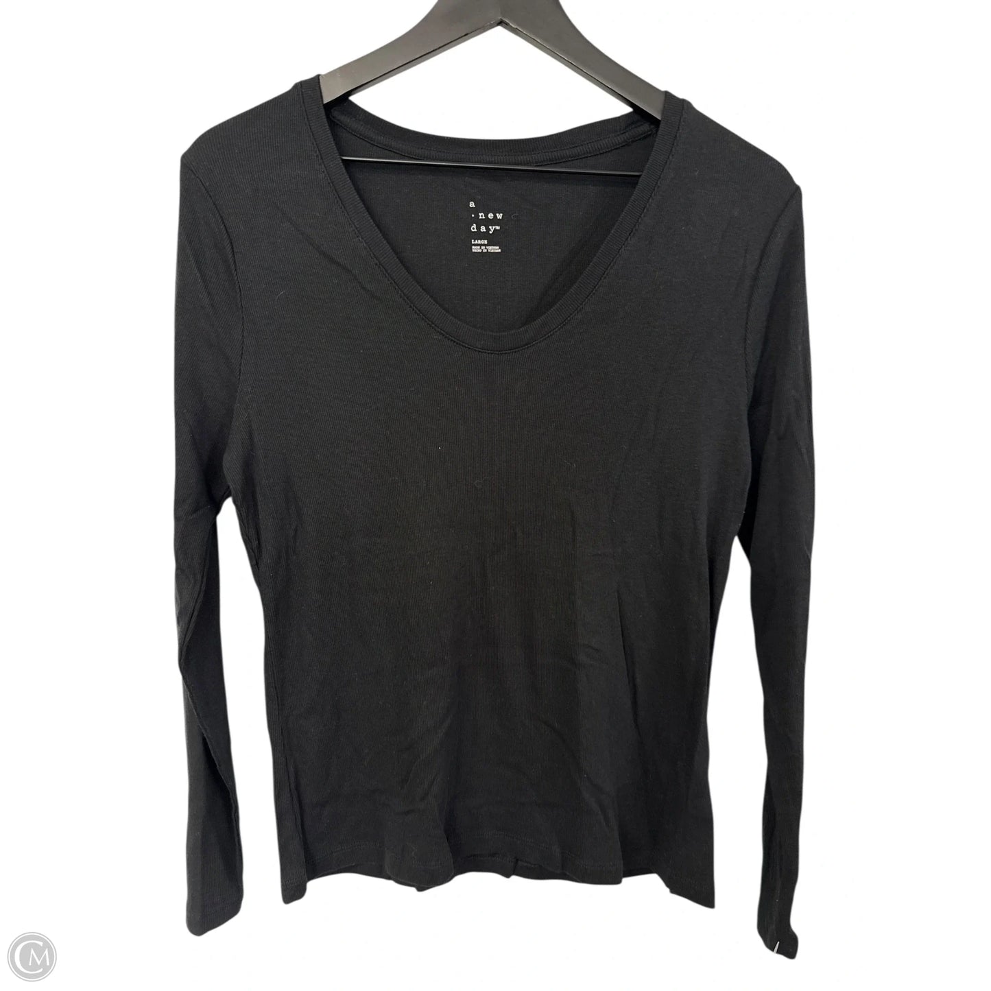 Top Long Sleeve Basic By A New Day In Black, Size: L