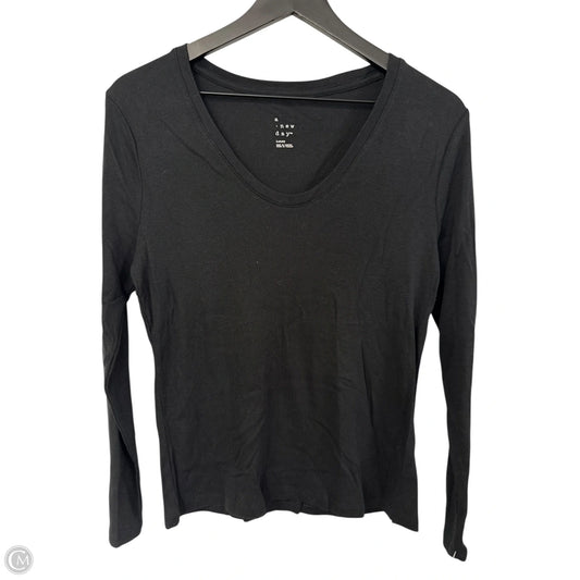 Top Long Sleeve Basic By A New Day In Black, Size: L