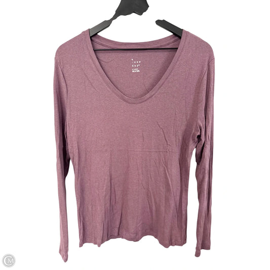Top Long Sleeve Basic By A New Day In Purple, Size: Xl