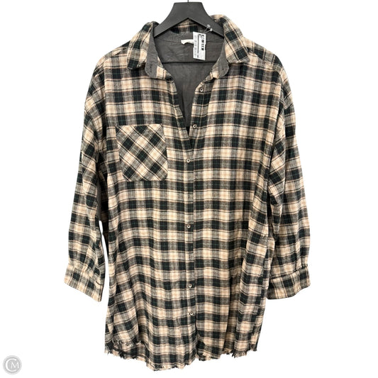 Blouse Long Sleeve By Cmc In Plaid Pattern, Size: L