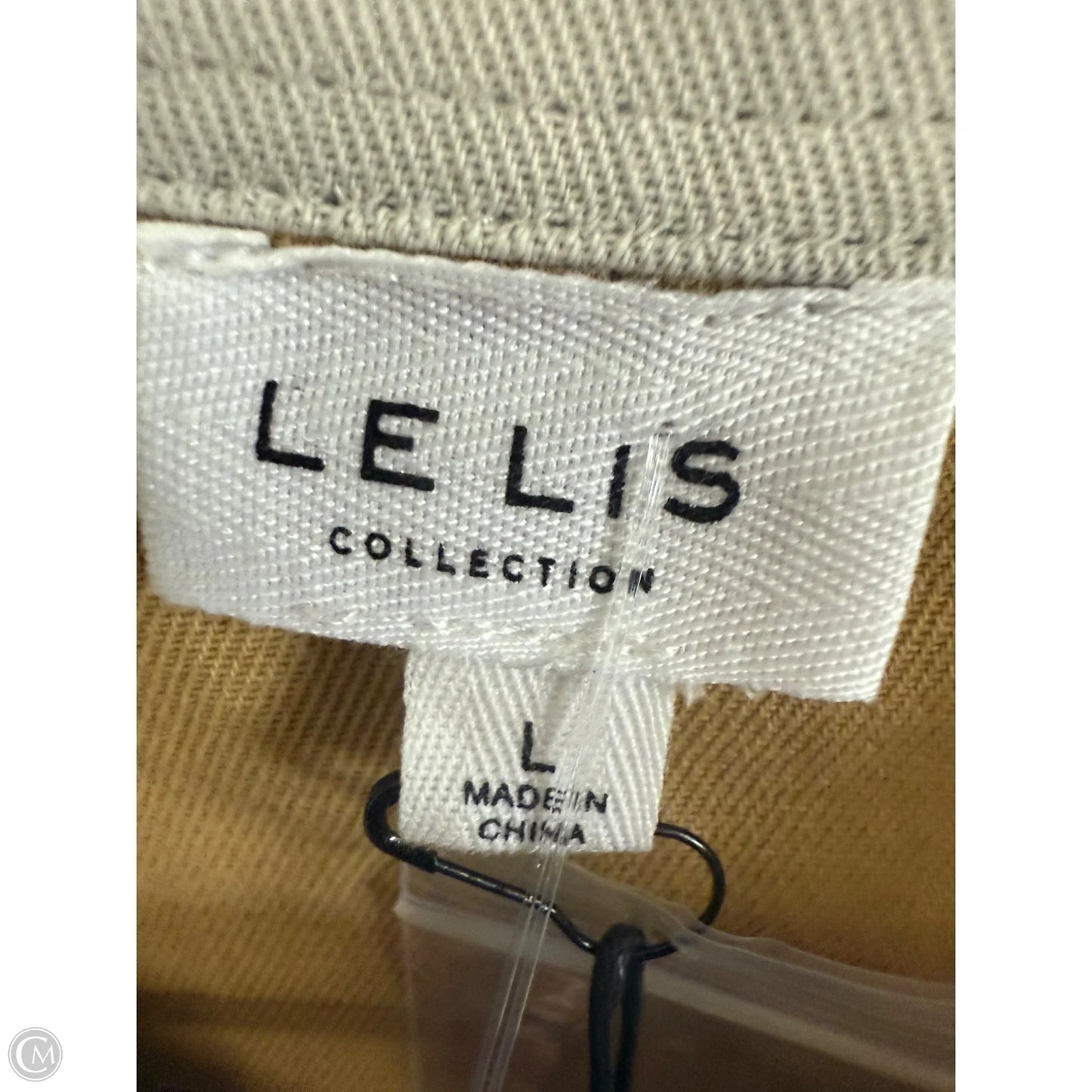 Blouse Long Sleeve By Le Lis In Grey & Tan, Size: L