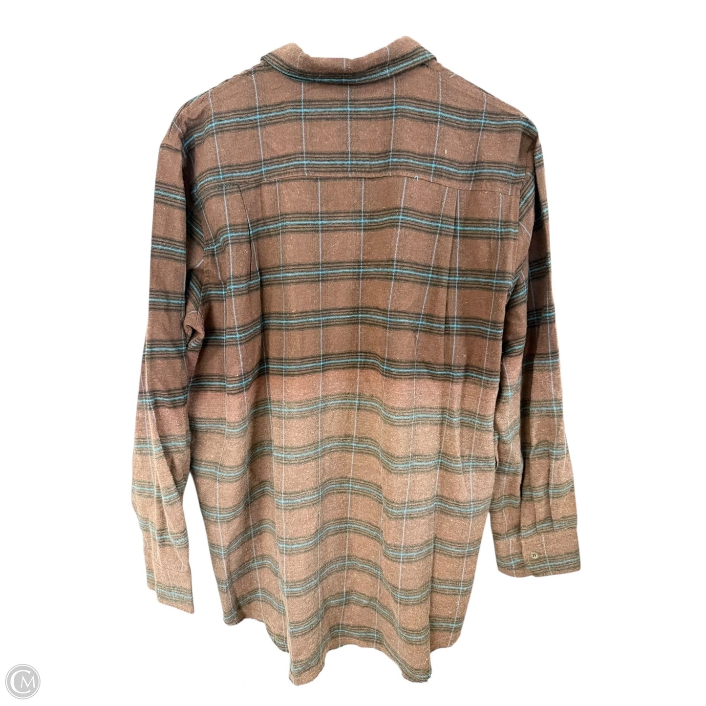 Blouse Long Sleeve By La Miel In Blue & Brown, Size: L