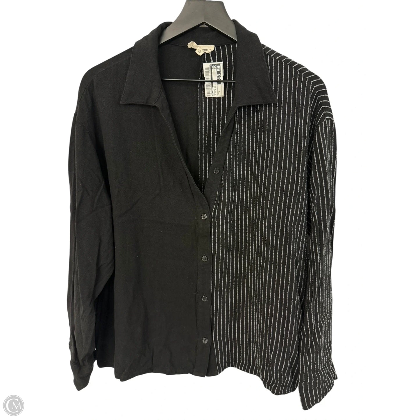 Blouse Long Sleeve By Ee Some In Black & White, Size: L