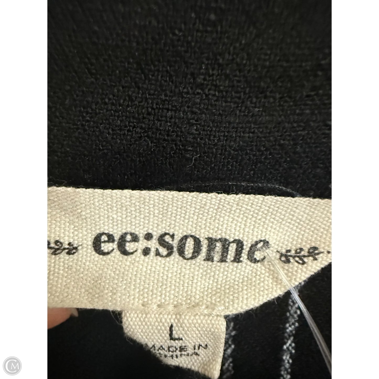 Blouse Long Sleeve By Ee Some In Black & White, Size: L
