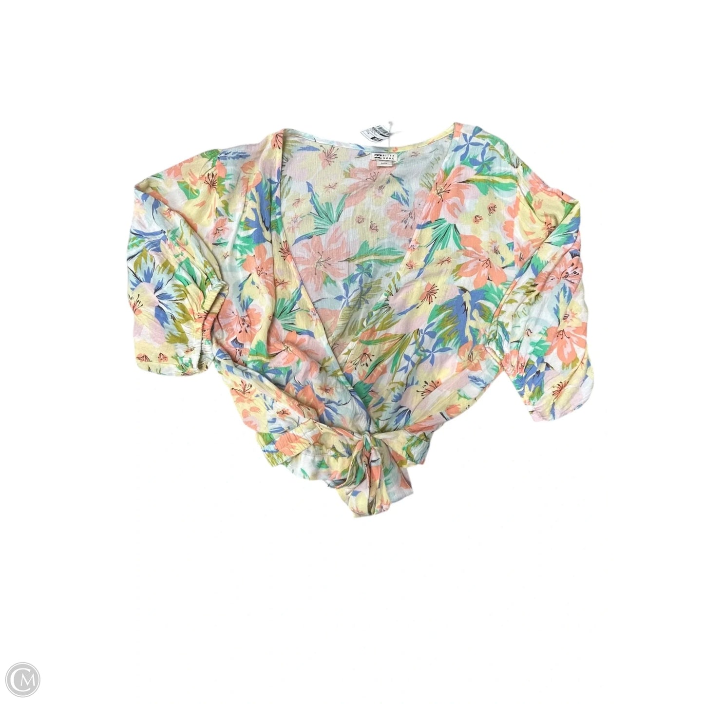 Top Short Sleeve By Billabong In Floral Print, Size: M