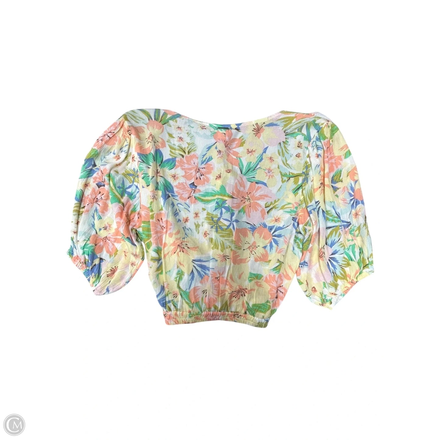 Top Short Sleeve By Billabong In Floral Print, Size: M