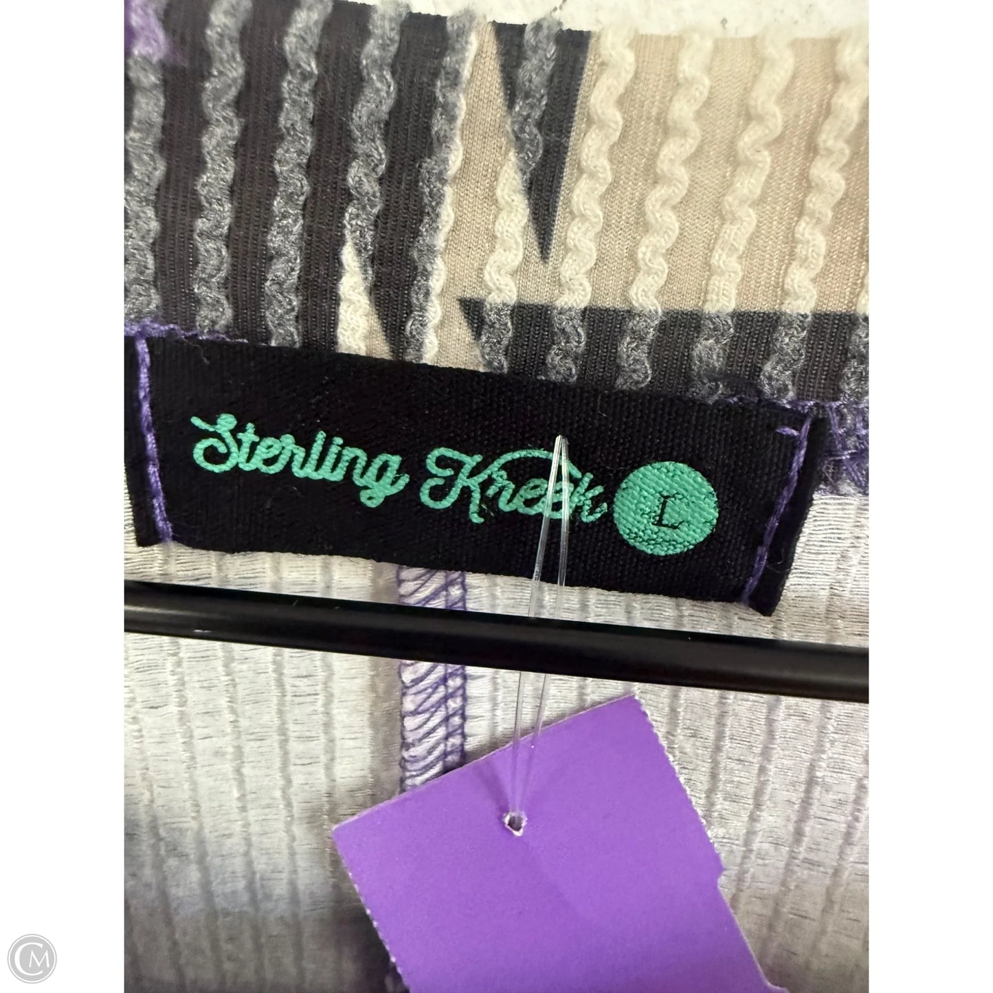 Top Long Sleeve By Clothes Mentor In Grey & Purple, Size: L