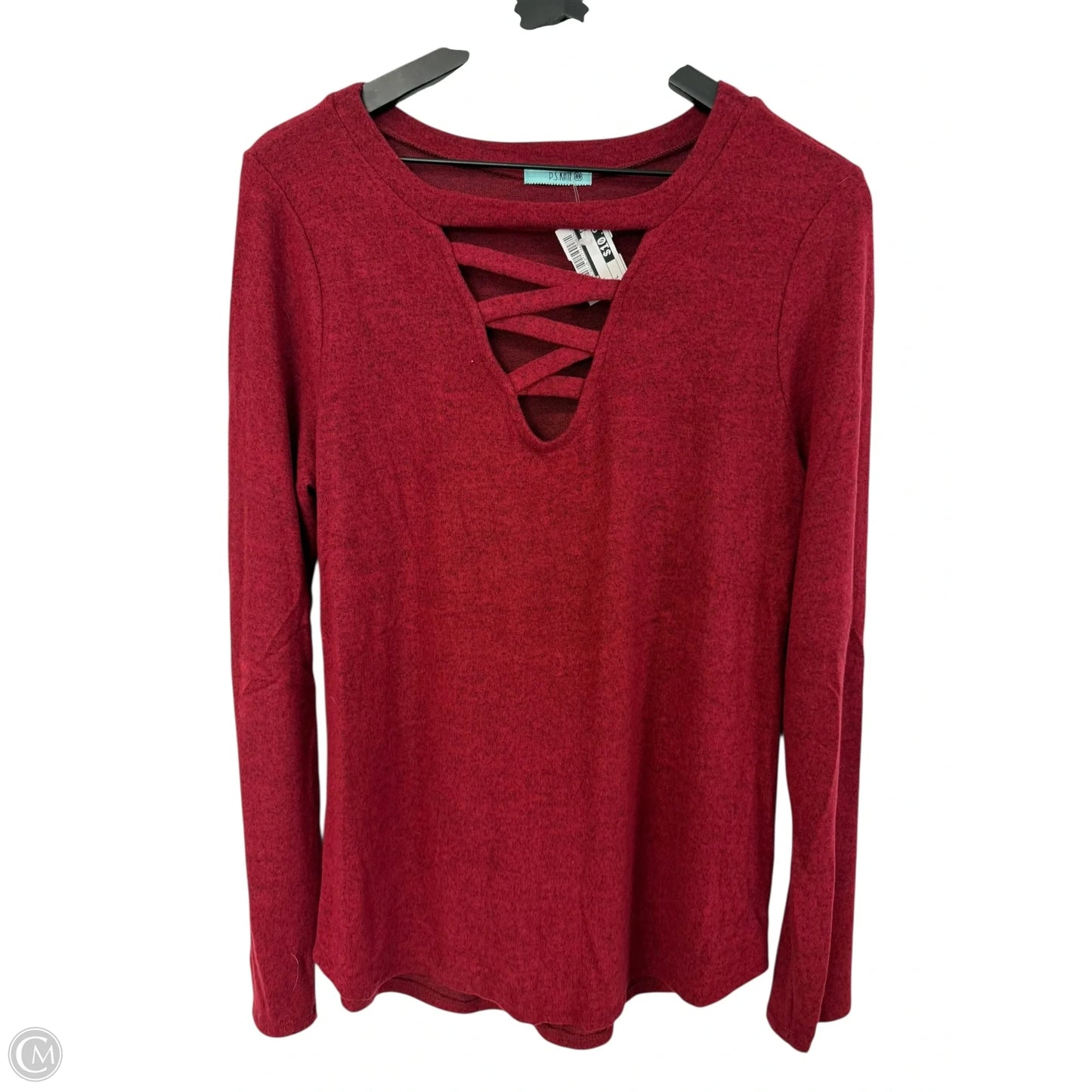 Top Long Sleeve By Ps Kate In Red, Size: L
