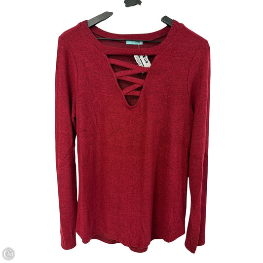 Top Long Sleeve By Ps Kate In Red, Size: L