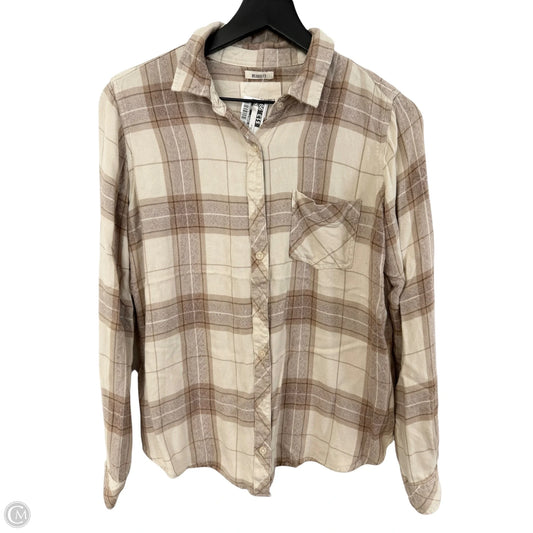 Blouse Long Sleeve By Thread And Supply In Brown & Cream, Size: M