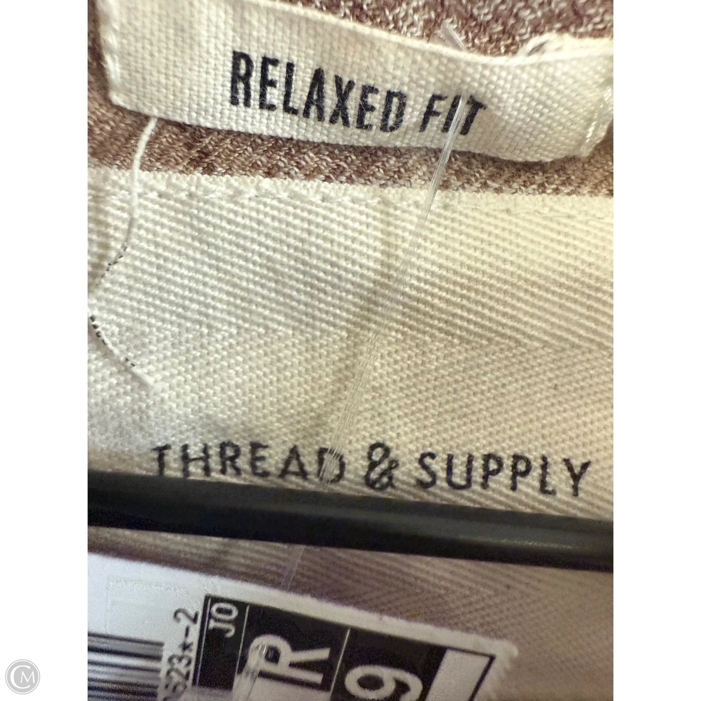 Blouse Long Sleeve By Thread And Supply In Brown & Cream, Size: M