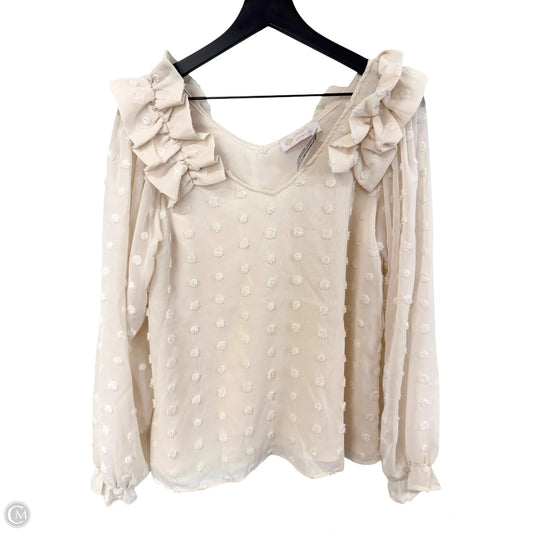 Top Long Sleeve By Leela & Lavender In Cream, Size: S