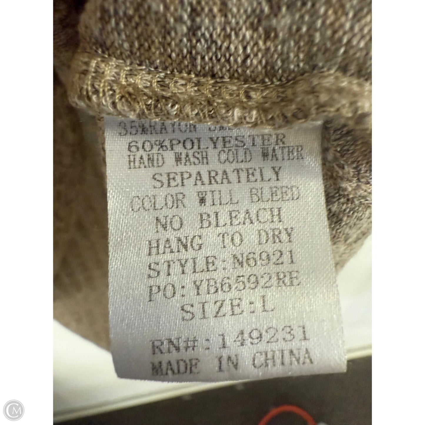 Top Long Sleeve By Kori America In Beige, Size: L