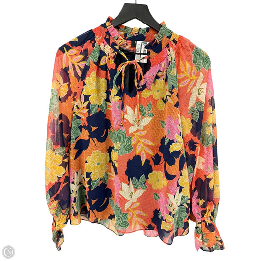 Top Long Sleeve By Fate In Floral Print, Size: S