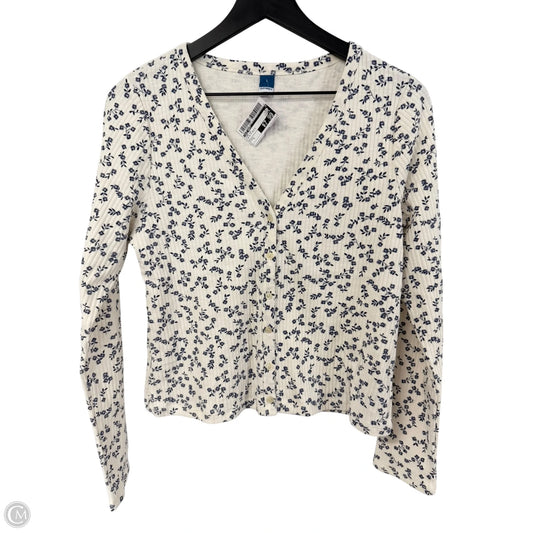 Top Long Sleeve By Old Navy In Blue & White, Size: L
