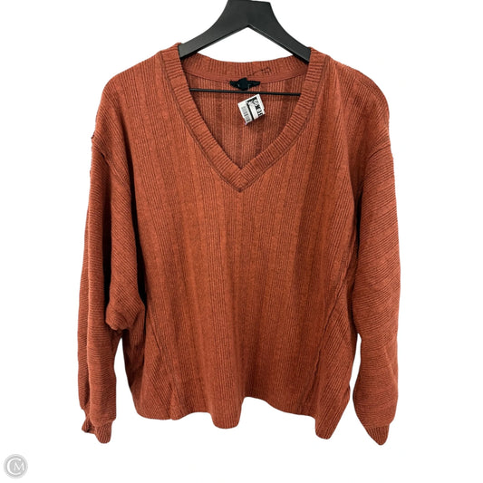 Top Long Sleeve By Blu Pepper In Brown, Size: L