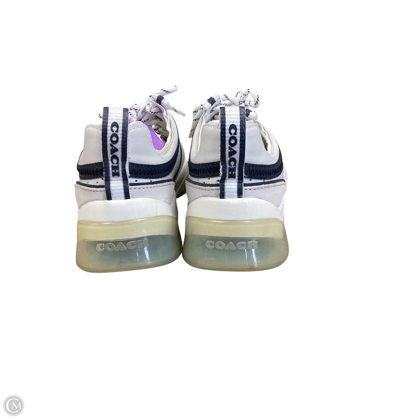 Shoes Designer By Coach In Blue & White, Size: 7.5