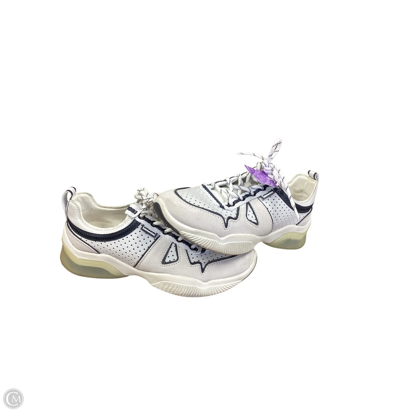 Shoes Designer By Coach In Blue & White, Size: 7.5