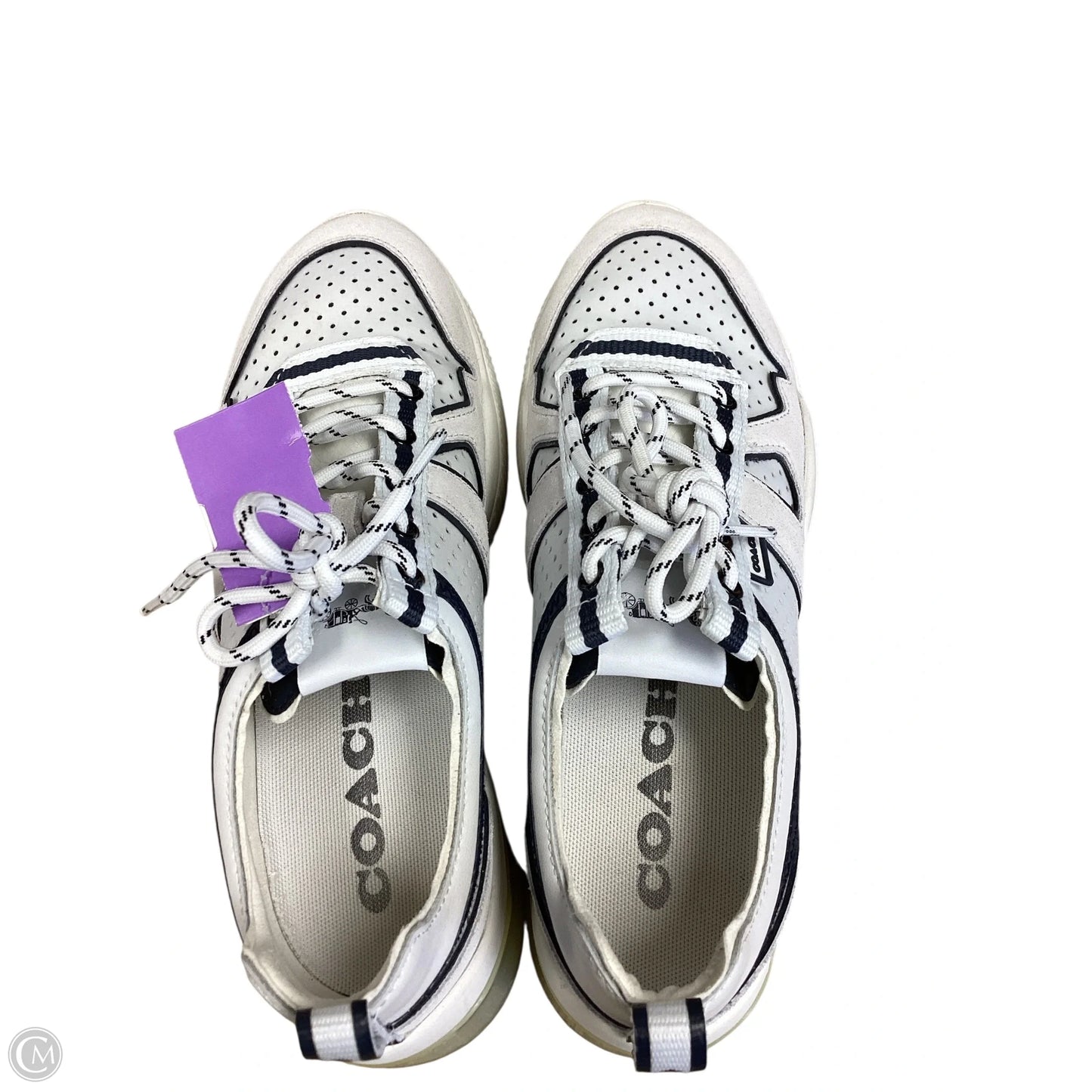 Shoes Designer By Coach In Blue & White, Size: 7.5