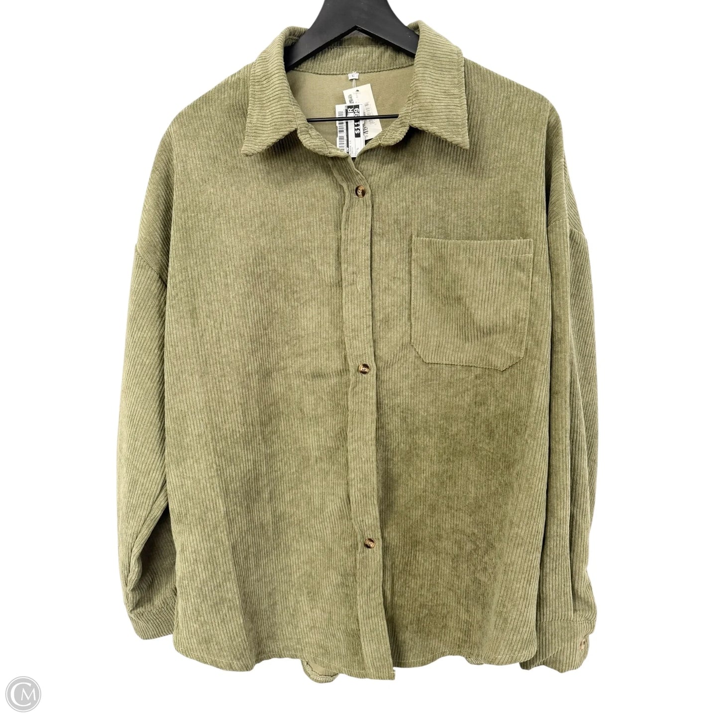 Blouse Long Sleeve By Cmf In Green, Size: L