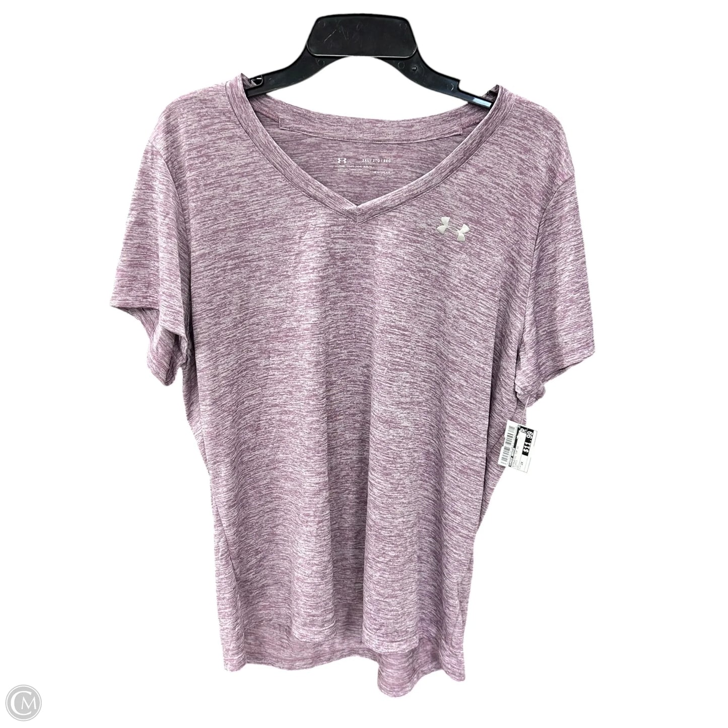Athletic Top Short Sleeve By Under Armour In Purple, Size: 2x