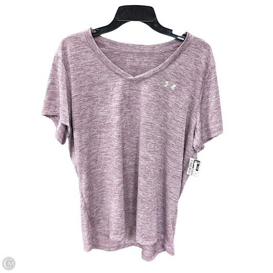 Athletic Top Short Sleeve By Under Armour In Purple, Size: 2x