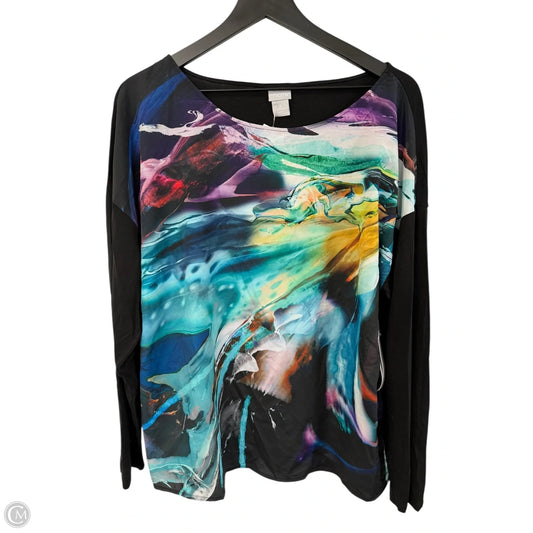 Top Long Sleeve By Chicos In Multi-colored, Size: Xl