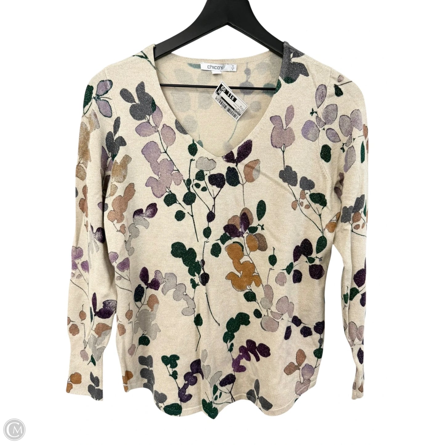 Top Long Sleeve By Chicos In Floral Print, Size: S